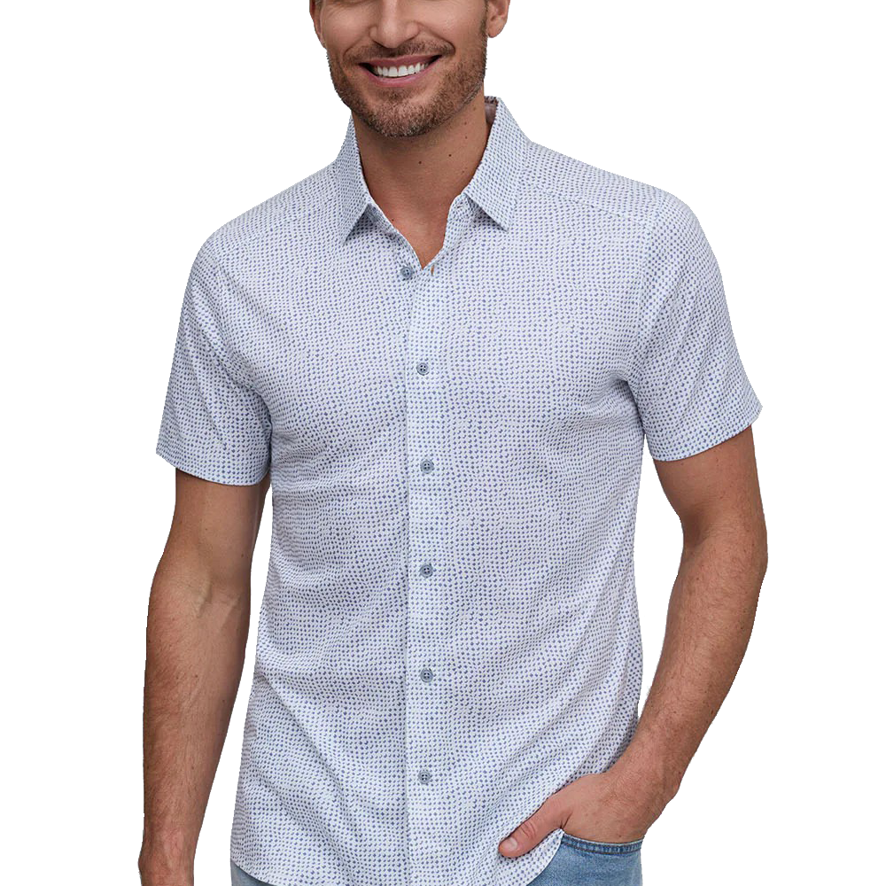MINI DASH PRINTED SHORT SLEEVE SPORT SHIRT - Short Sleeved Shirts - Novaman