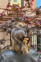 HAND PAINTED ORANGE MONARCH BUTTERFLY HAIR CLIP - sassanova