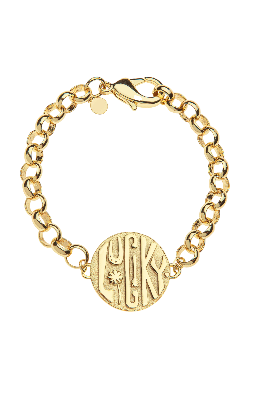 lucky bonne chance disk bracelet- bracelets - sassanova