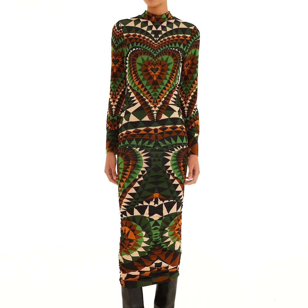 HEART DECO JERSEY MIDI DRESS - sassanova