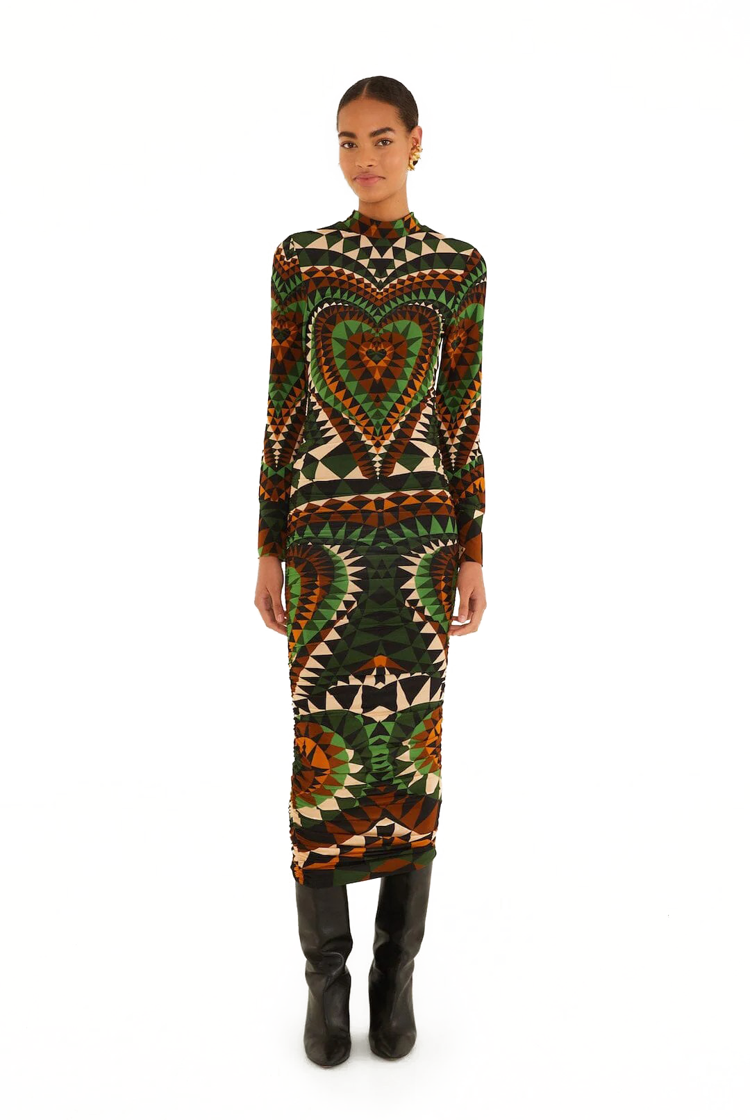 HEART DECO JERSEY MIDI DRESS - sassanova