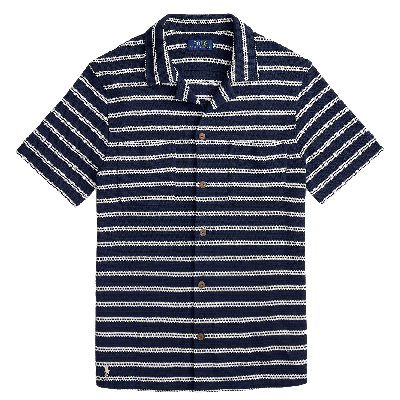 SHORT SLEEVE BAR STRIPE CAMP SHIRT - Short Sleeve Shirts - Novaman