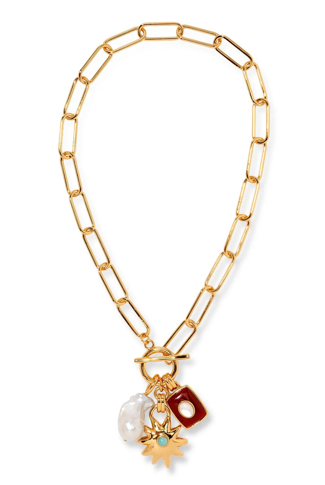 HELIOS CHARM NECKLACE in MERLOT - Necklaces - Sassanova