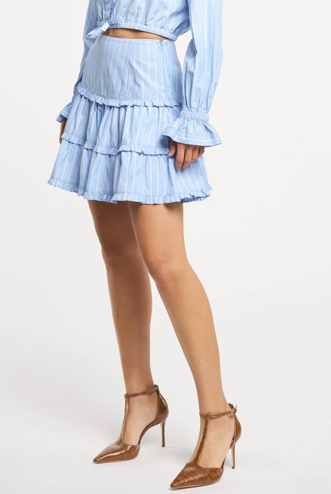 LILI STRIPE THEA SKIRT - Skirts - Sassanova