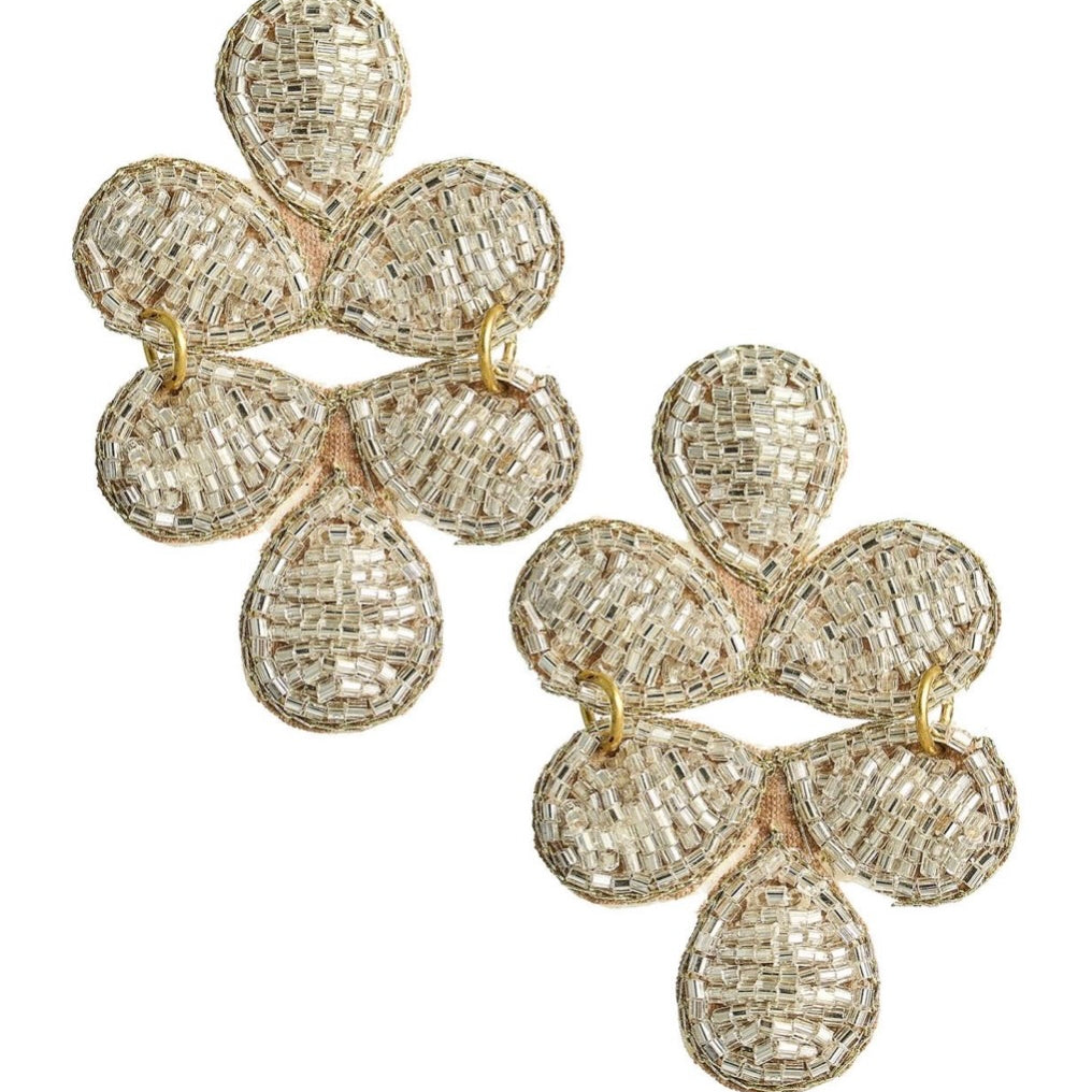 SPARKLY GINGER FABRIC EARRING