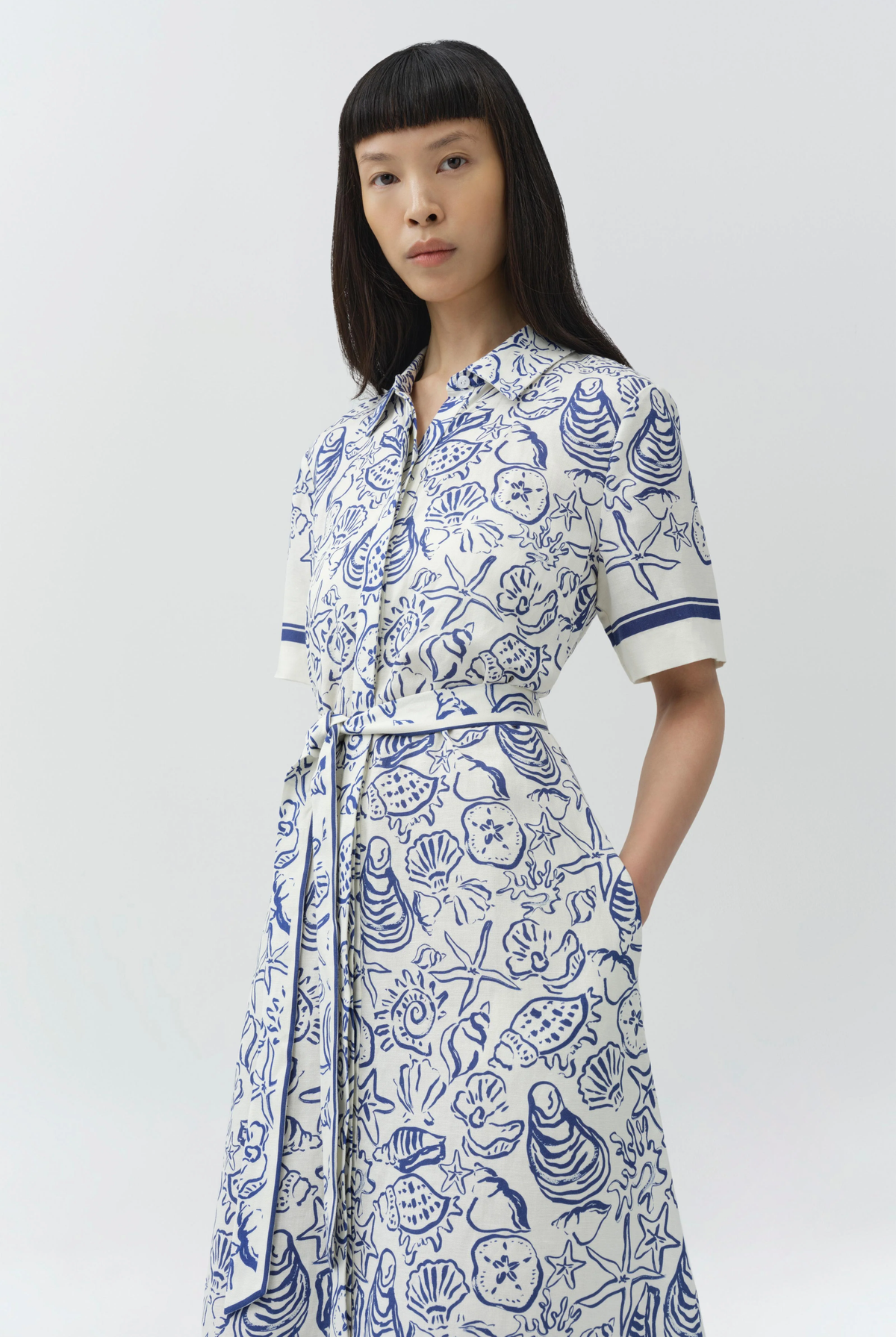 AUDRIA SHORT SLEEVE BELTED MIDI DRESS - Dresses - Sassanova