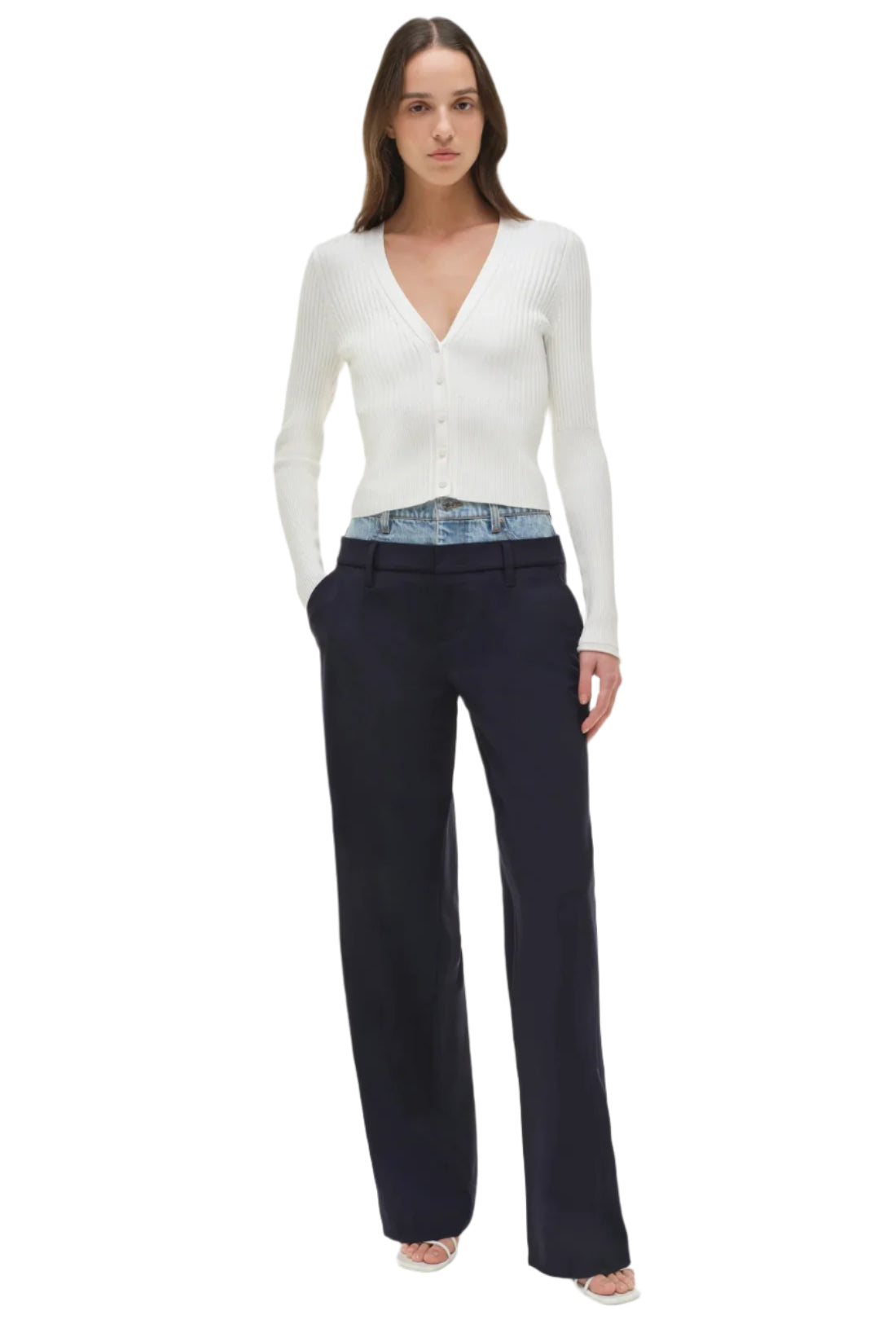 OPHELIA DBL WAISTBAND COMBO PANT - Pants - Sassanova