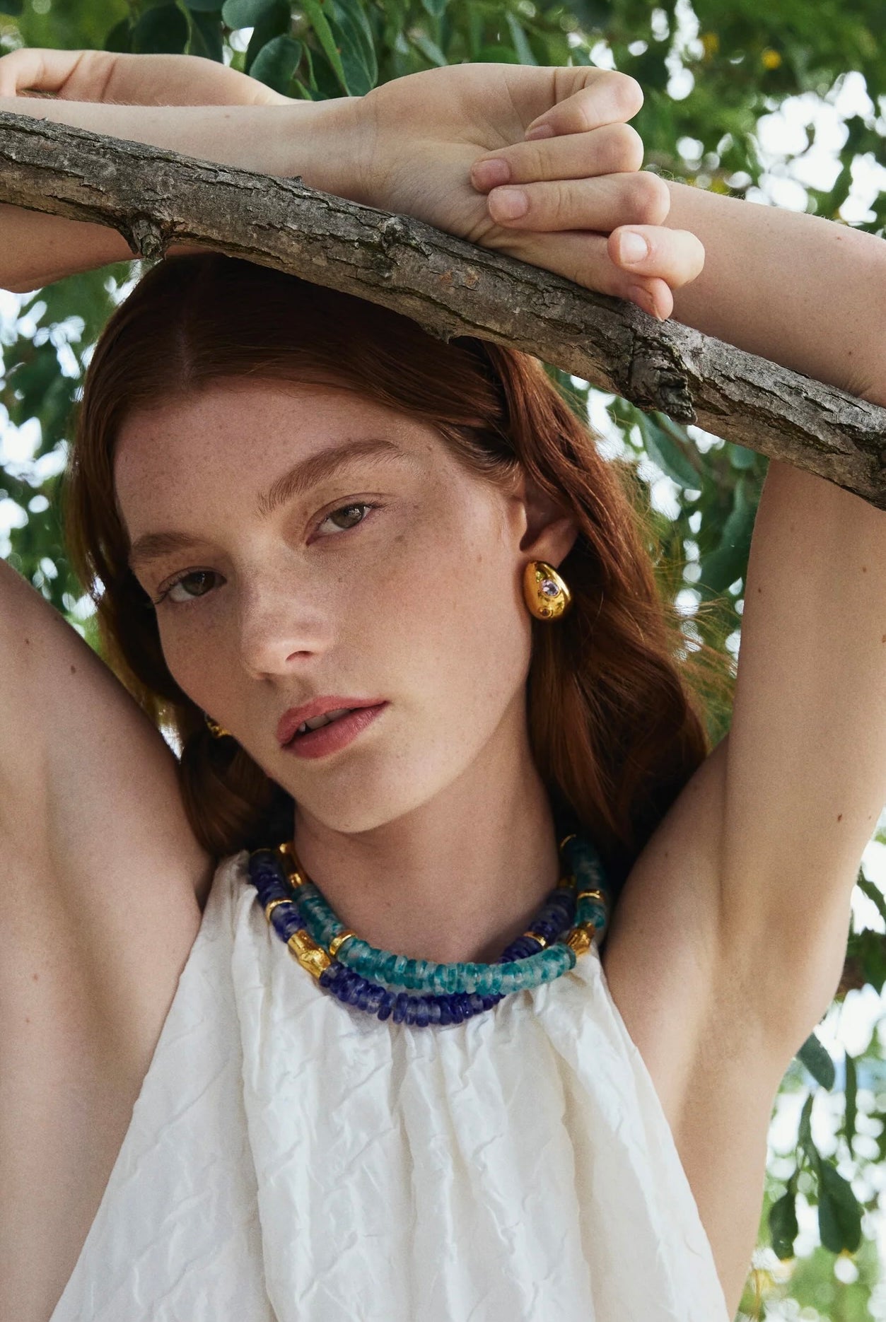 MINI ARP EARRINGS- STUDDED GOLD
sassanova