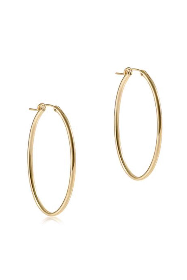 OVAL 2" HOOP - SMOOTH GOLD - sassanova