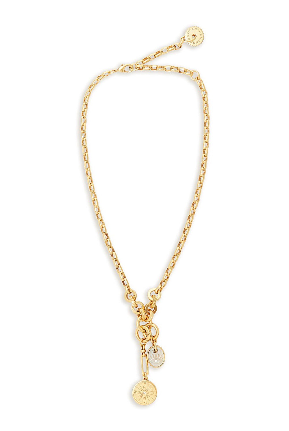 VOYAGER NECKLACE- WHITE/GOLD - Necklaces - Sassanova
