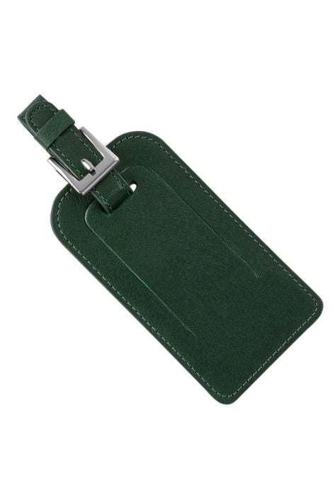 LEATHER LUGGAGE TAG- GREEN