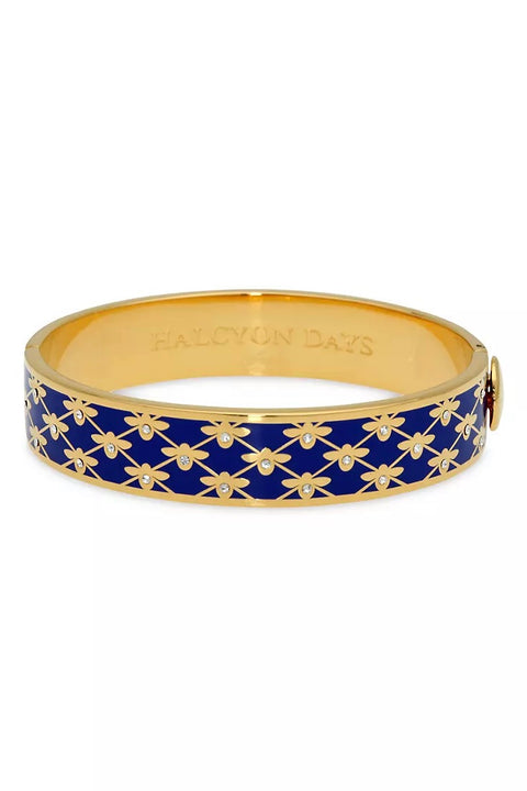 GOLD BEE SPARKLE HINGED BANGLE (13MM)