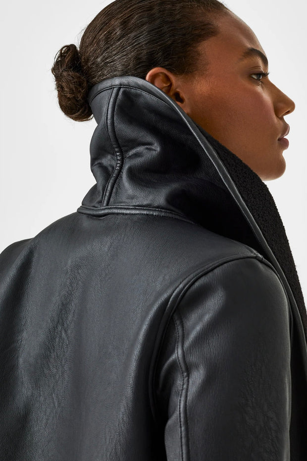 FLEECE & LEATHER LONG WRAP (50448R)