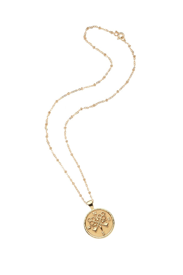 FOREVER PETITE EMBELLISHED COIN NECKLACE- SATELLITE CHAIN