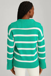 MEREDITH STRIPE POLO PULLOVER