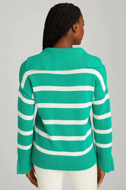 MEREDITH STRIPE POLO PULLOVER