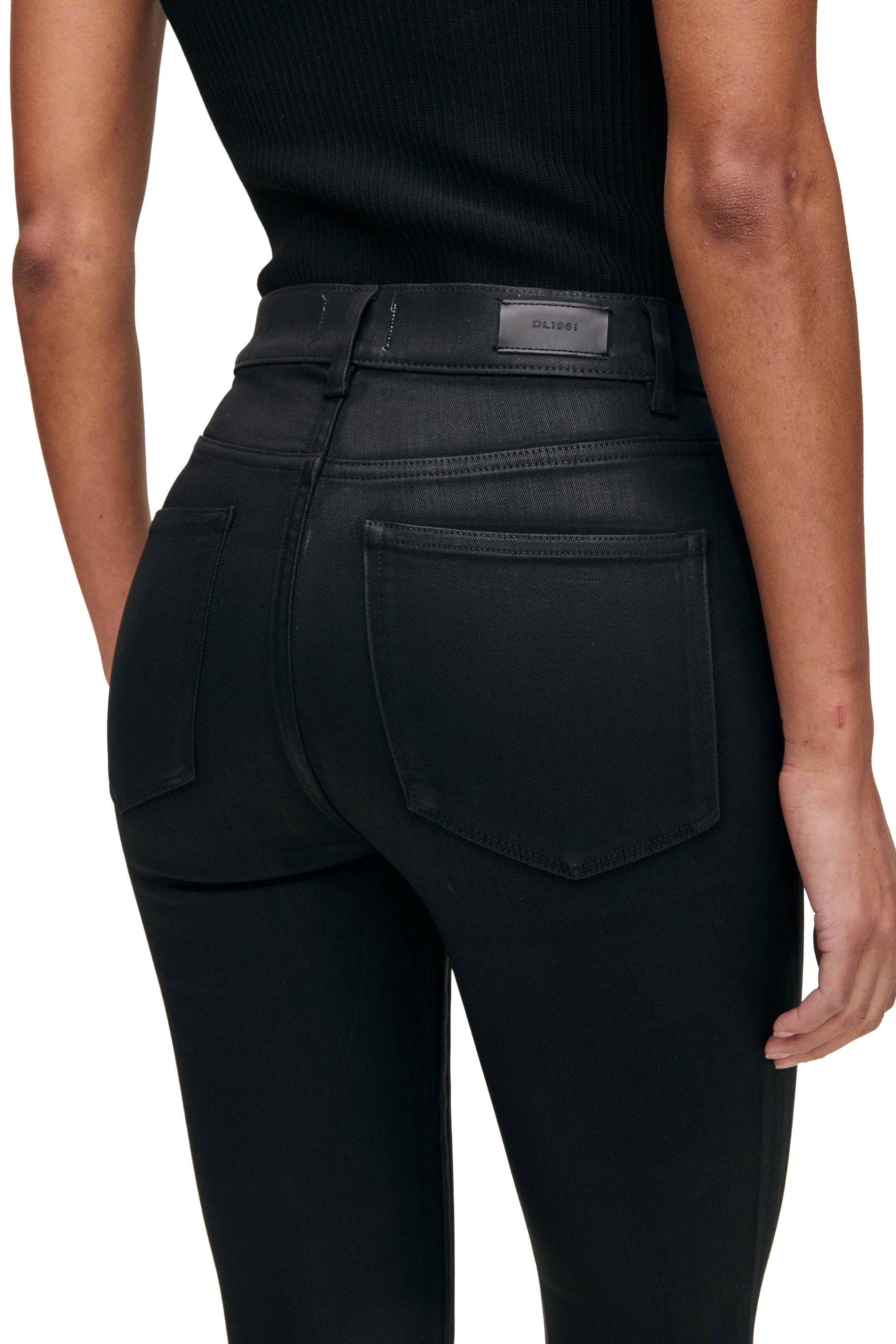 BRIDGET BOOT HIGH RISE CROP - BLK COATED - Jeans - Sassanova