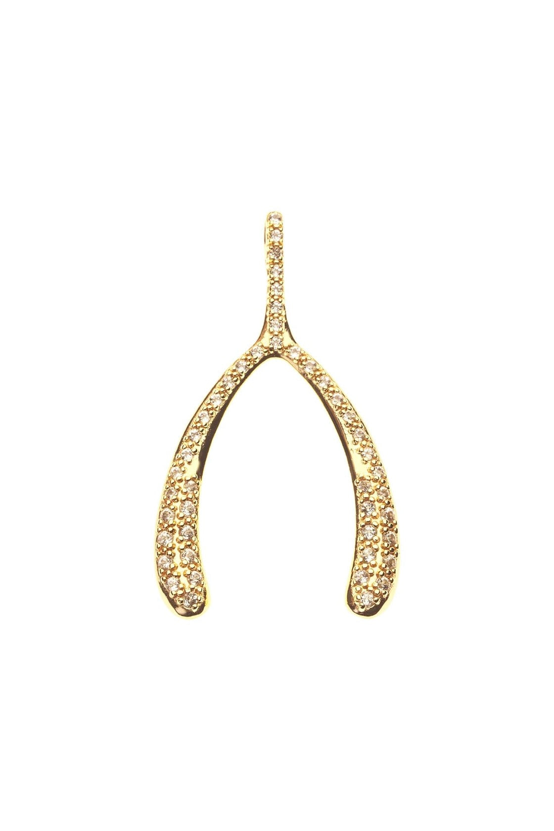 LUCKY PAVE WISHBONE NECKLACE- ADJ DELICATE CHAIN - Necklaces - Sassanova