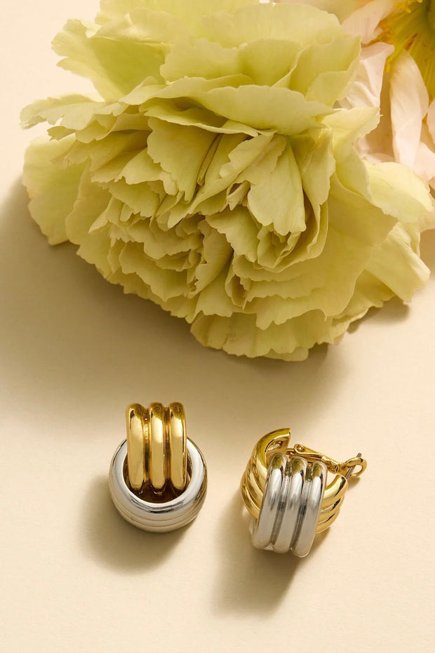 PAULINE DOUBLE HOOPS- GLD/SILVER