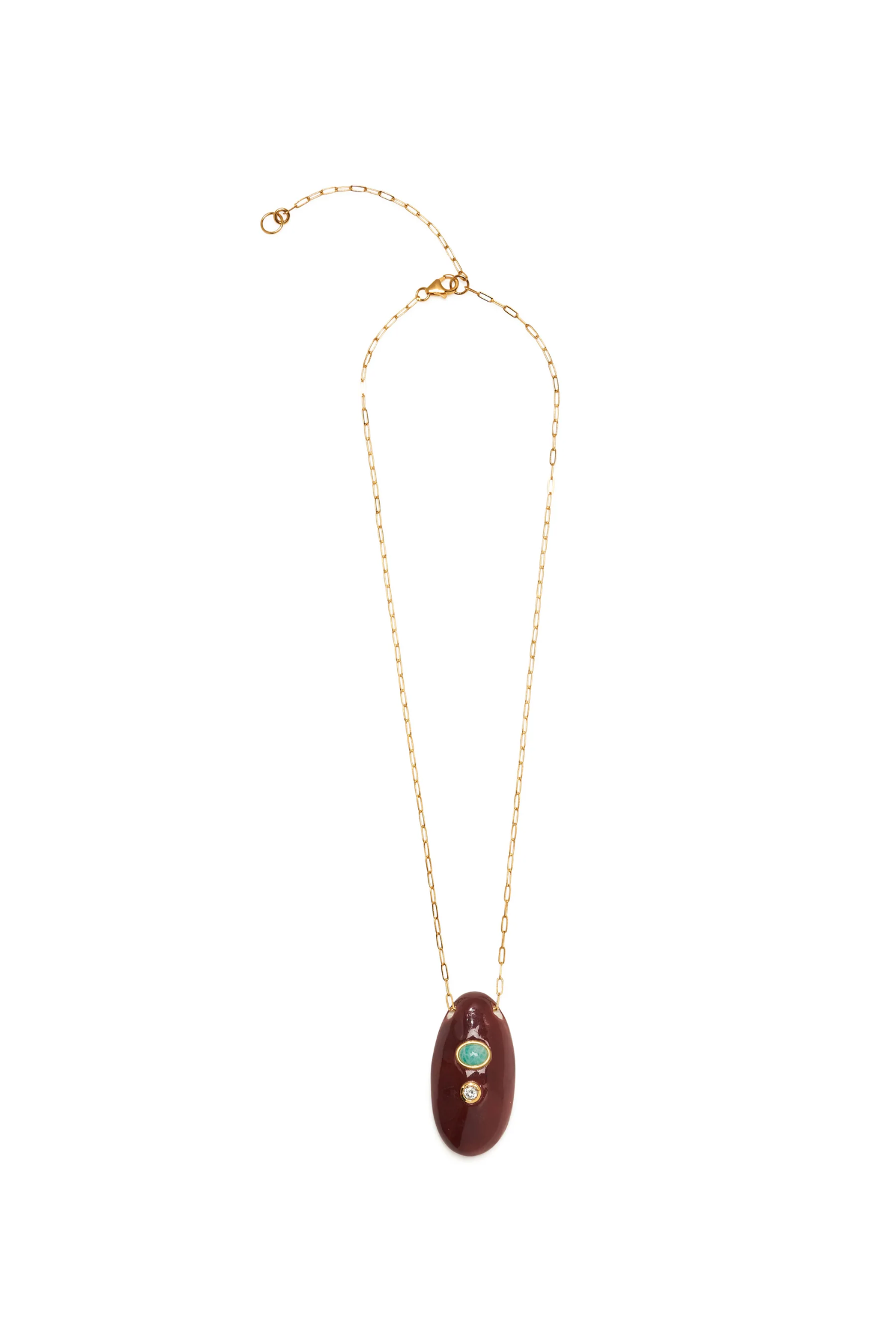 LA PAZ PENDANT NECKLACE IN UMBER- BROWN Sassanova