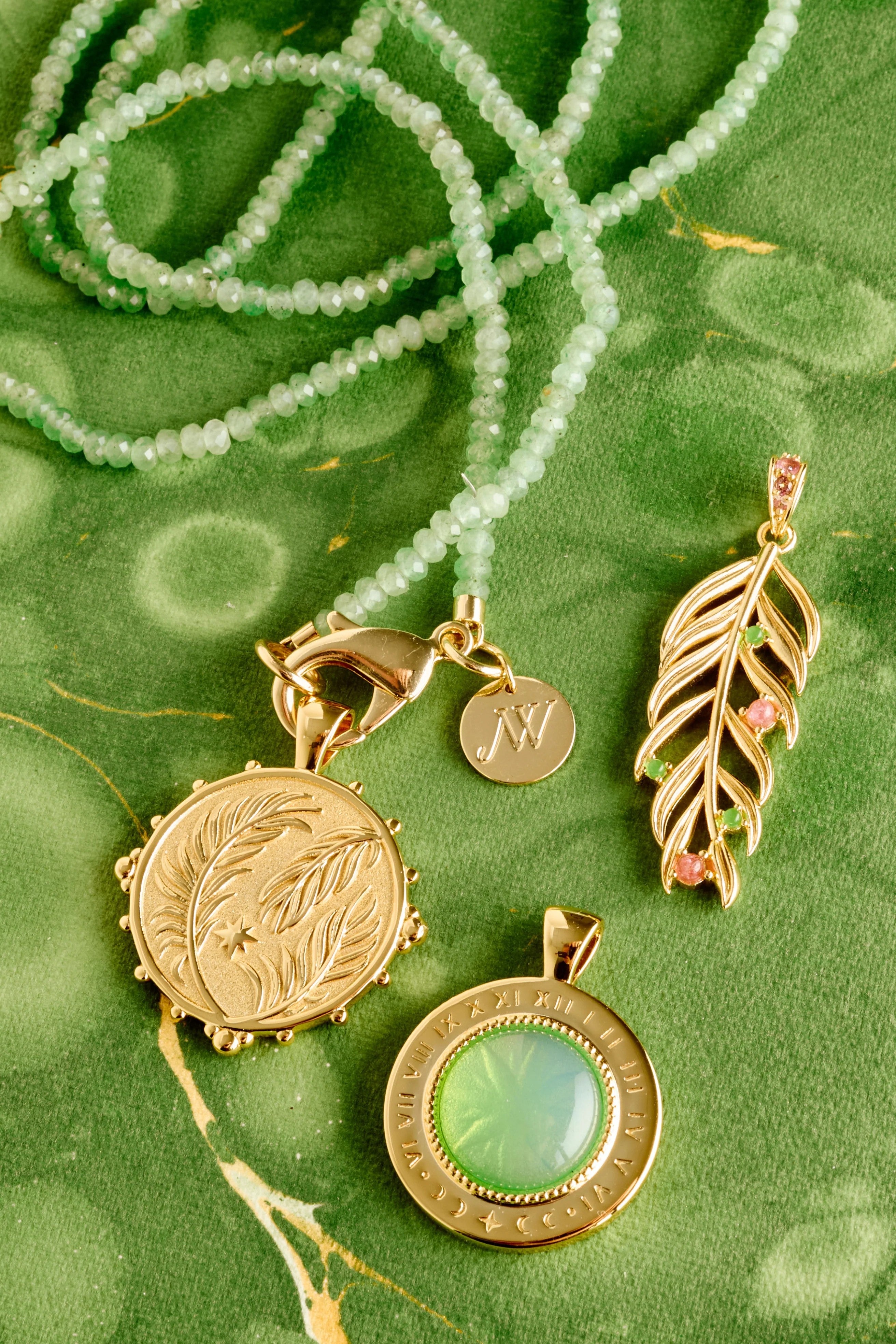 DOUBLE WRAP DIAMOND CUT JADE NECKLACE - Necklaces - Sassanova