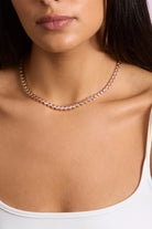 MADE FROM LOVE PINK TENNIS NECKLACE - Necklaces - Sassanova