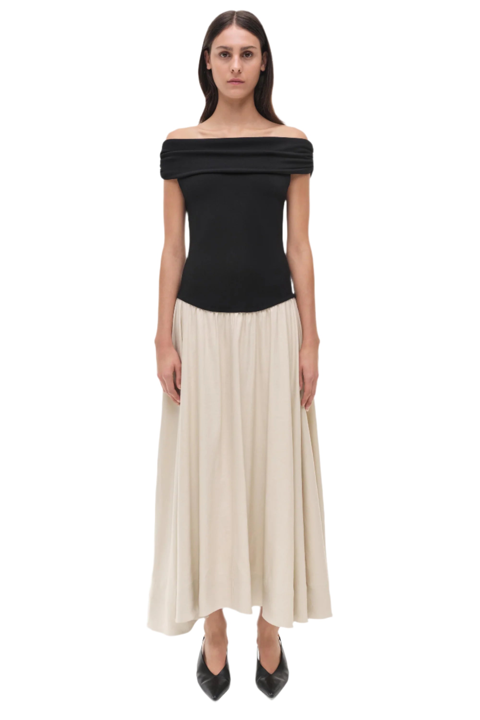 ADALINE OFF SHLDR MIDI DRESS
sassanova