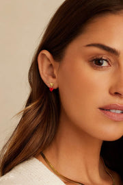 AMOUR EARRINGS- GLD/RED