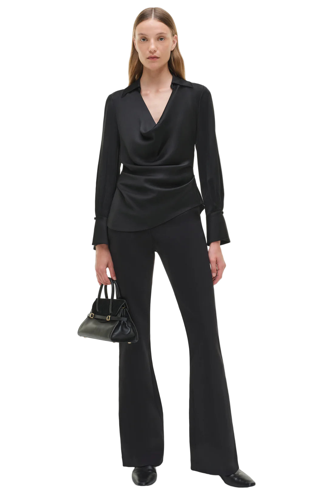 SYMONE L/S COWL NECK TOP - Blouses - Sassanova