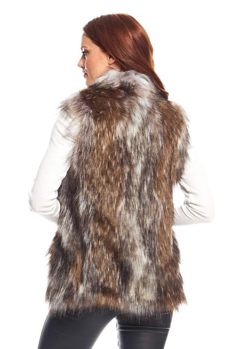 FAUX FUR HOOK VEST