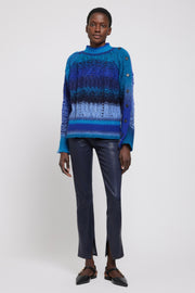 LULA MOCK NECK SWEATER W/BUTTON SLV