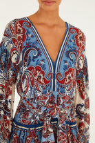 PAISLEY SCARF LS MAXI DRESS - Dresses - Sassanova