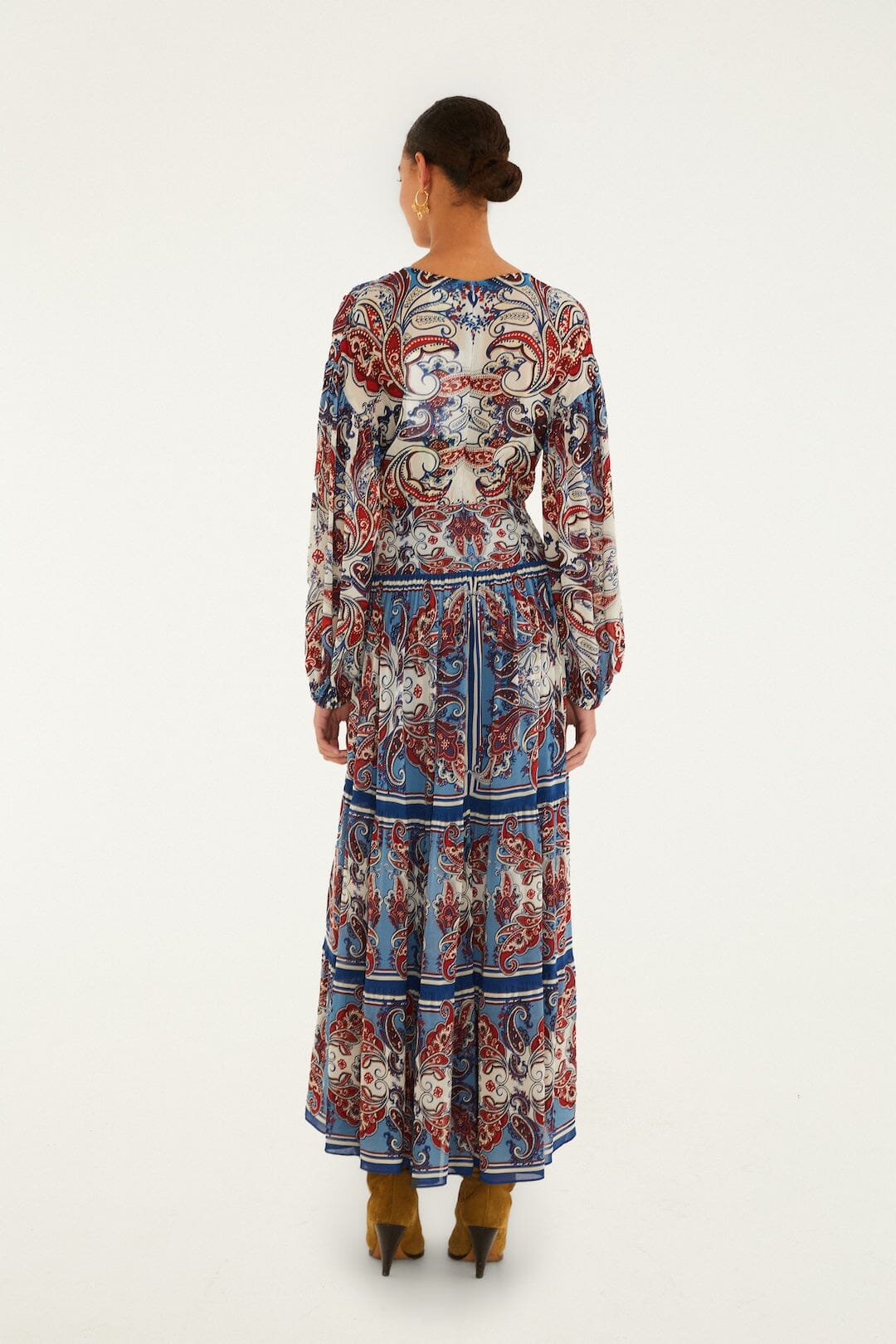 PAISLEY SCARF LS MAXI DRESS - Dresses - Sassanova