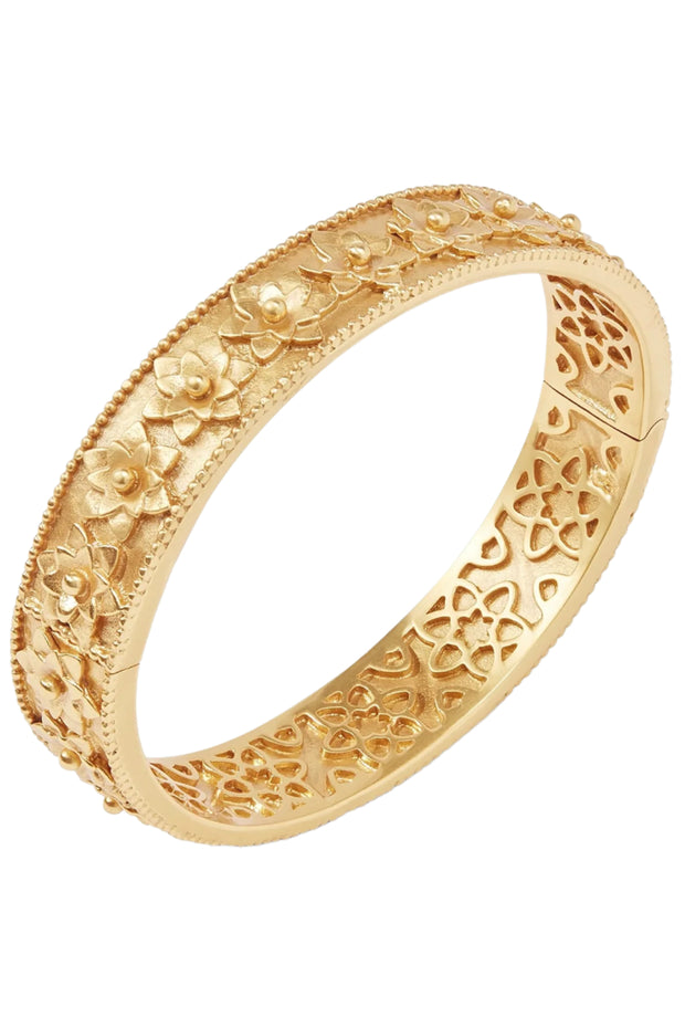 FLORA HINGE BANGLE- GLD