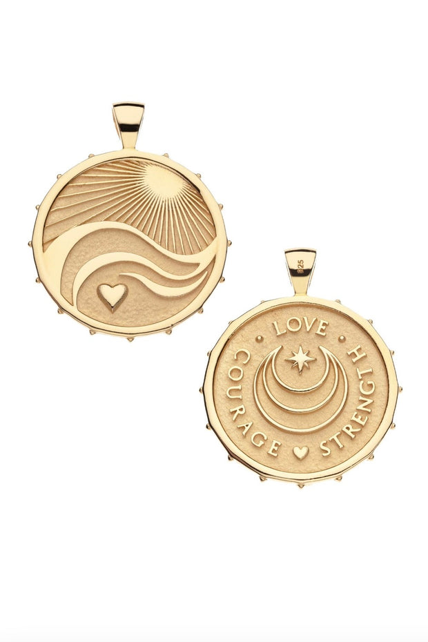 LOVE COURAGE STRENGTH ORIGINAL NECKLACE- DRAWN LINK CHAIN