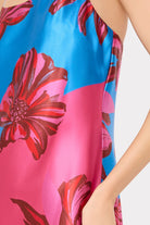 LILY SUNSET FLOWER PRINTED SATIN MAXI DRESS - Dresses - Sassanova