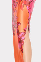 LILY SUNSET FLOWER PRINTED SATIN MAXI DRESS - Dresses - Sassanova