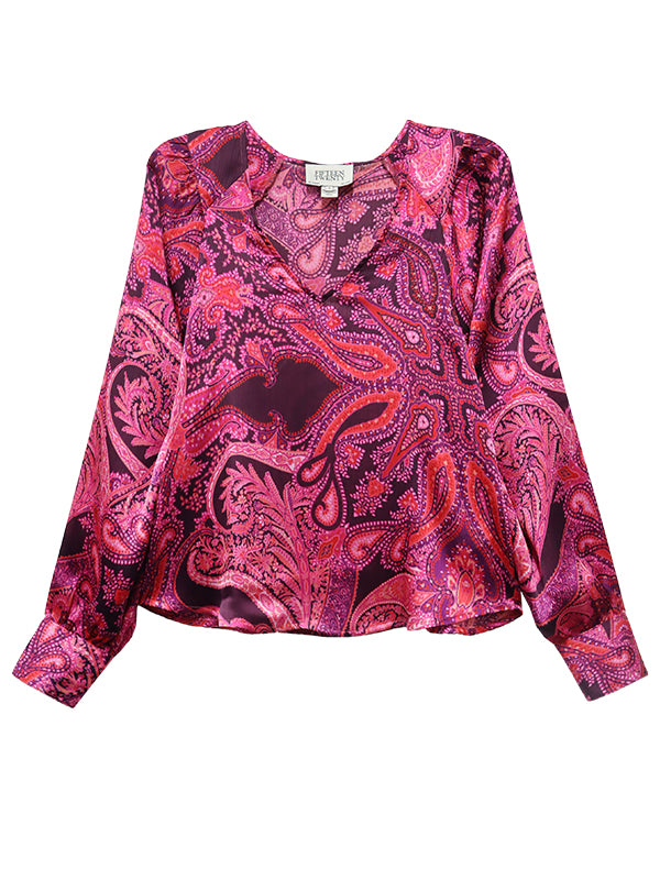 NATASHA V NECK PUFF SLV TOP - Blouses - Sassanova