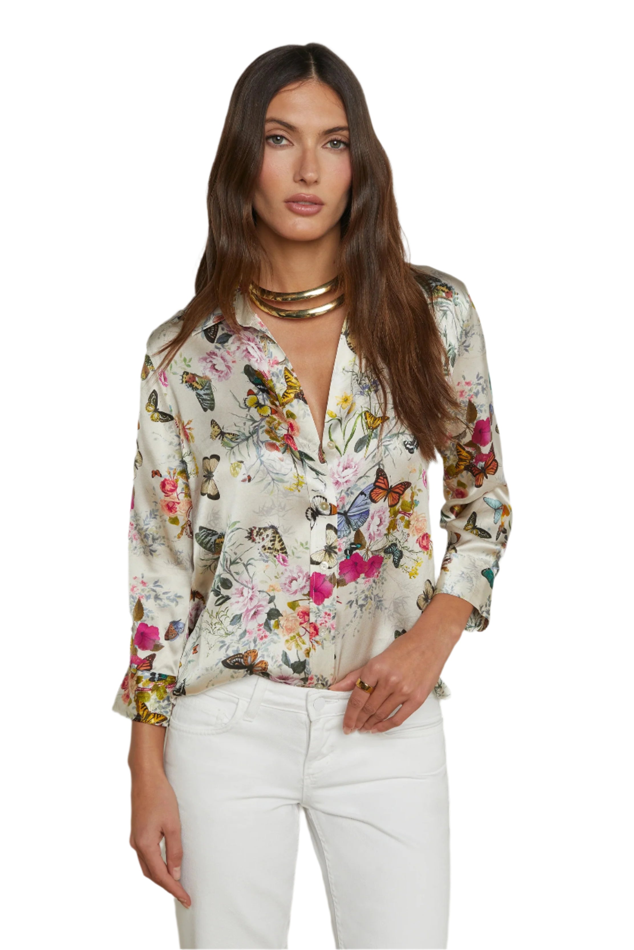 DANI 3/4 SLV BLOUSE (40126BYG)-Sassanova