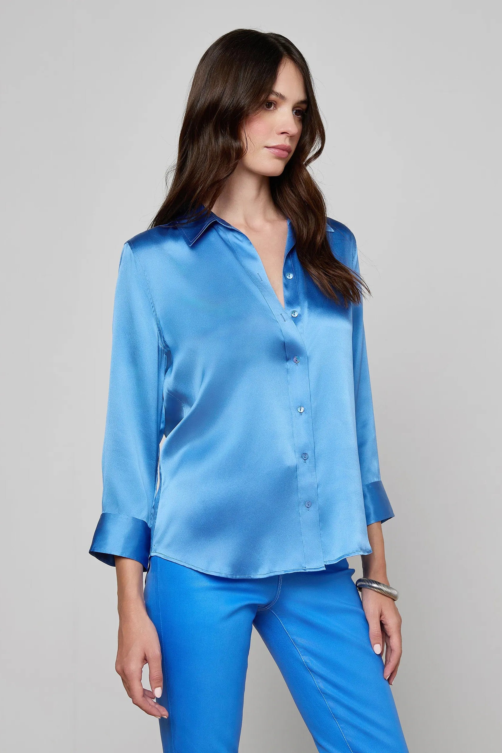 DANI 3/4 SLV SOLID BLOUSE - Blouses - Sassanova