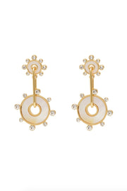 ETNA LUX DROP EARRINGS- WHITE/GLD