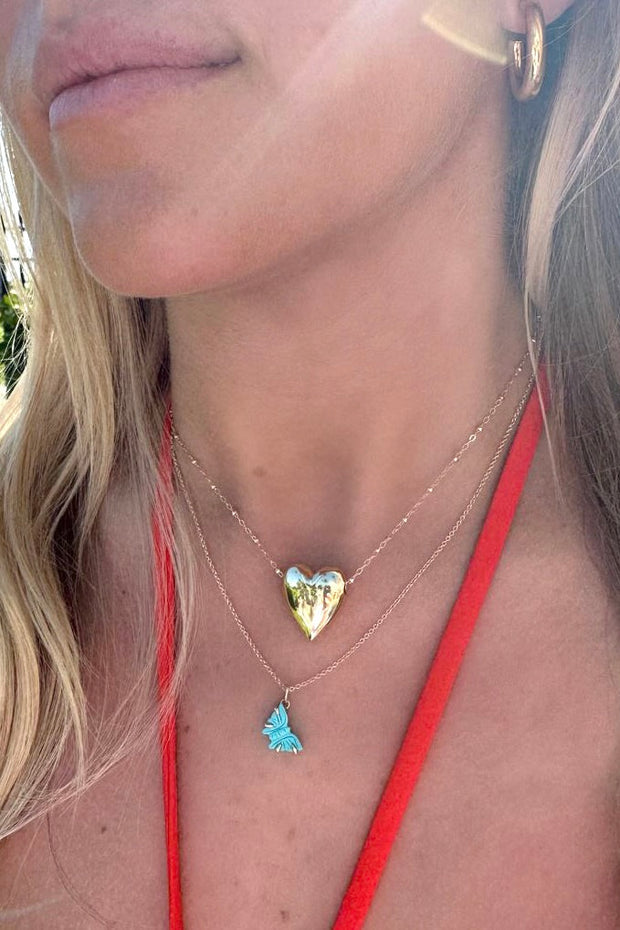 TENDER HEART LOVE NECKLACE- SATELLITE CHAIN