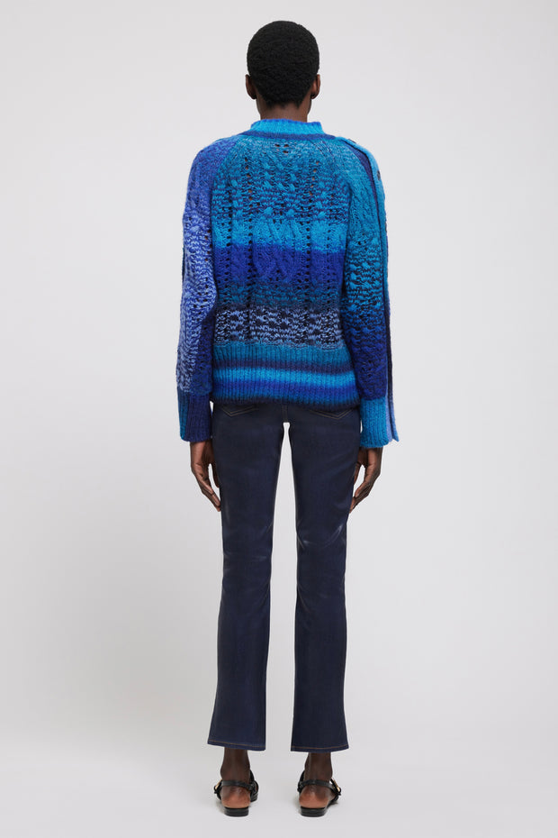 LULA MOCK NECK SWEATER W/BUTTON SLV