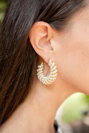 MARTY HOOP EARRINGS- PEARL