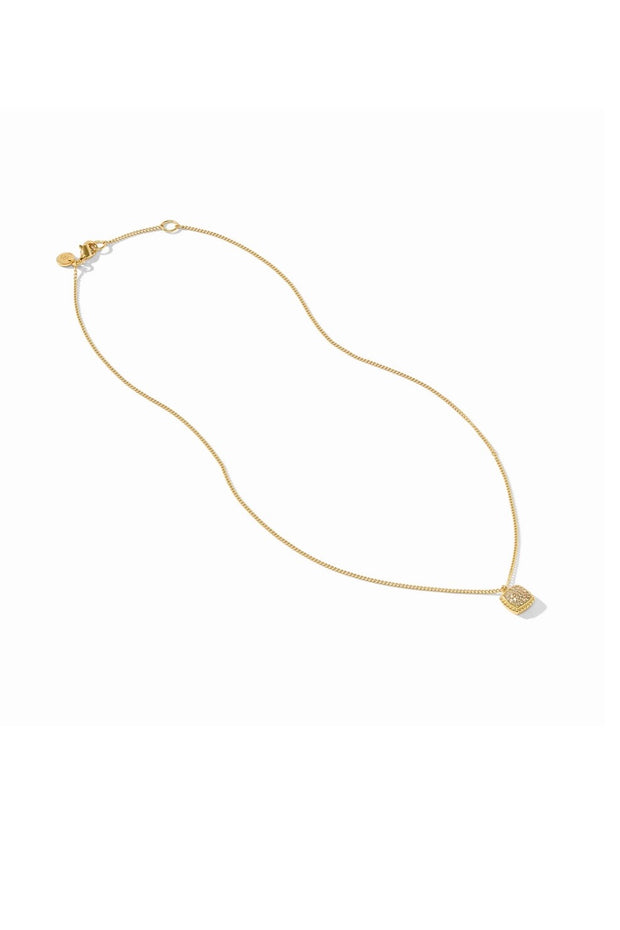NOEL PAVE SOLITAIRE NECKLACE- GLD/CZ