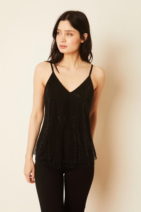 ALLEGRA BEADED MESH TOP
