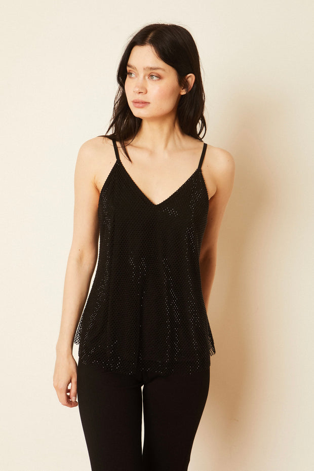 ALLEGRA BEADED MESH TOP