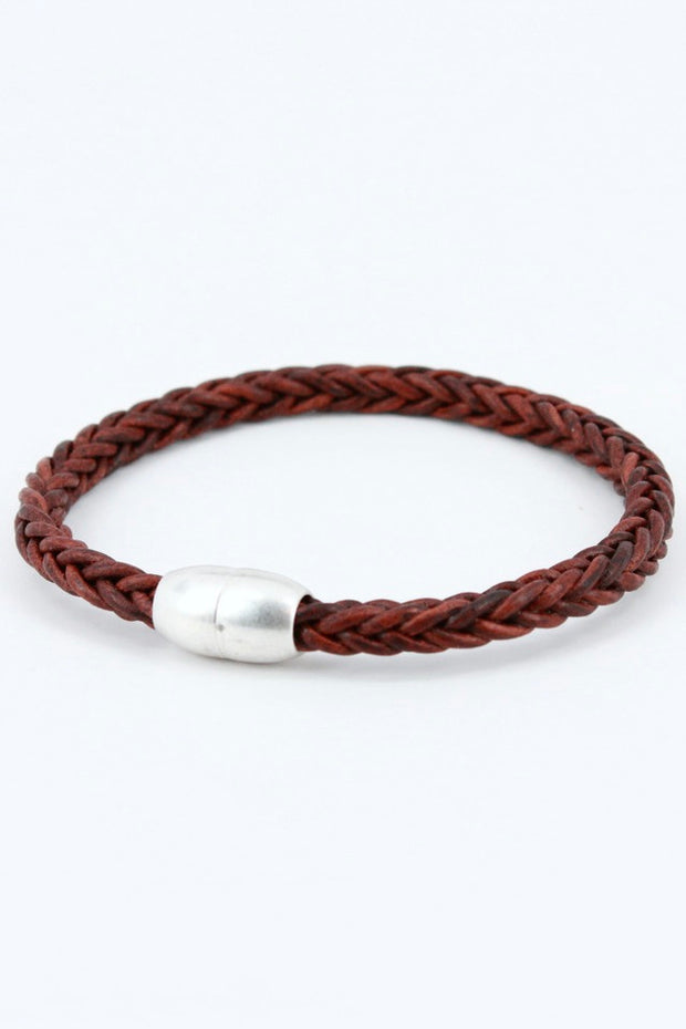 ANTIQUE PLAITED LEATHER MODO BRACELET