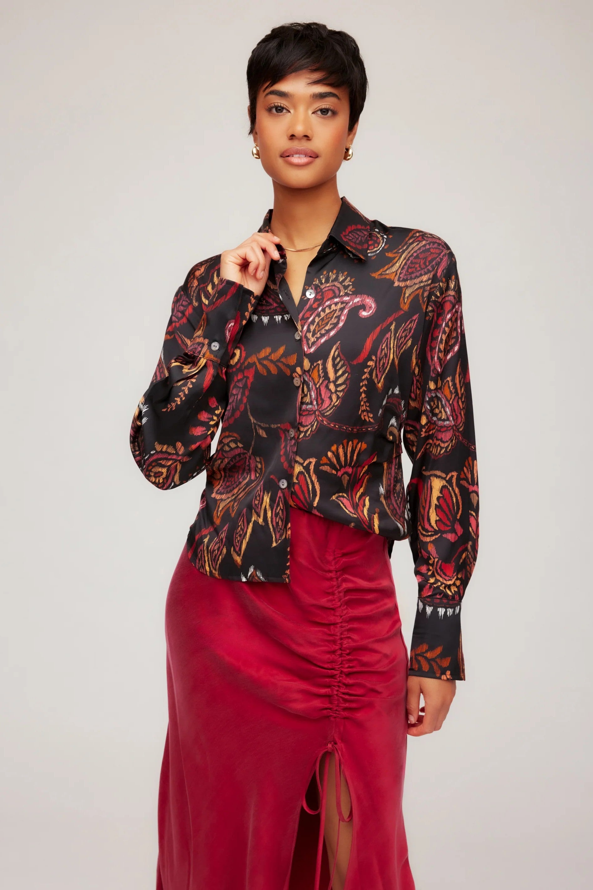 TAWNIE SIDE PLEATED SHIRT (4F41500) - Blouses - Sassanova