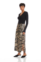 EVY VELVET SIDE SLIT BIAS SKIRT - Skirts -  Sassanova